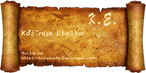 Kónya Etelka névjegykártya
