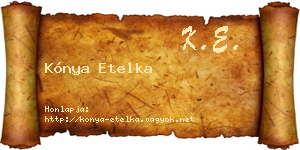 Kónya Etelka névjegykártya